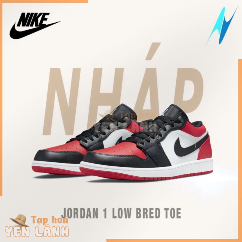 Giày nam nữ Nike Jordan 1 low Bred Toe chính hãng 100%