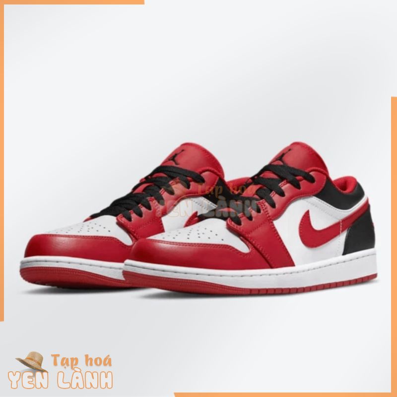 [CHÍNH HÃNG] Giày thể thao Sneaker N.I.K.E AIR JORDAN 1 LOW ‘BULLS’ màu Đỏ Đen – Code: 553560-163