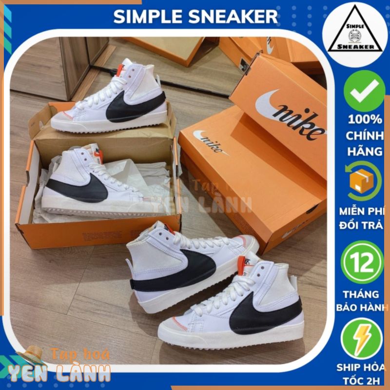 Giày Nike Blazer Mid Jumbo Chính Hãng  SIMPLE SNEAKER  Nike Mid Blazer Vintage ’77 Cổ Cao Màu Trắng [DD3111-100]