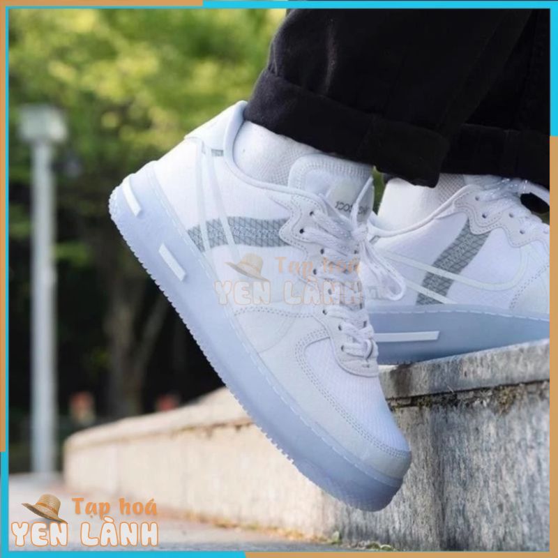 Giày     REACT White Ice Trắng ĐẾ ICE Phát Sáng – Giày Thể Thao Sneaker Nam Nữ    1 Full Bill Box