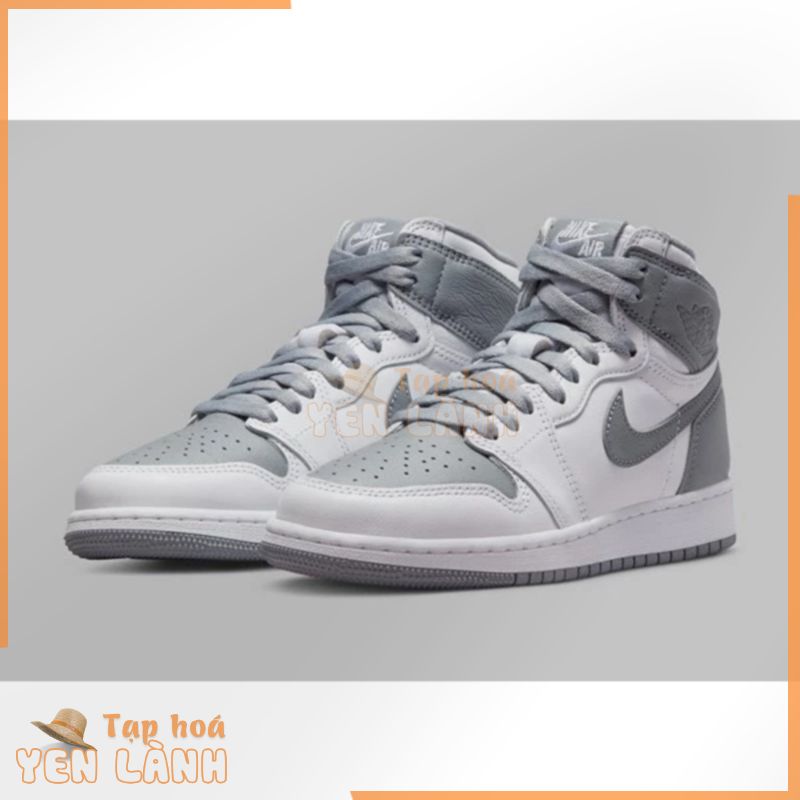 [CHÍNH HÃNG] Giày thể thao Sneaker N.I.K.E Air Jordan 1 Retro High OG Stealth GS màu Xám Trắng – Code: 575441 – 037