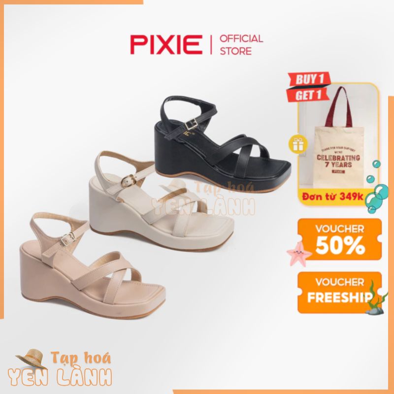 Giày Sandal Nữ Đế Xuồng 7cm Quai Chéo X971