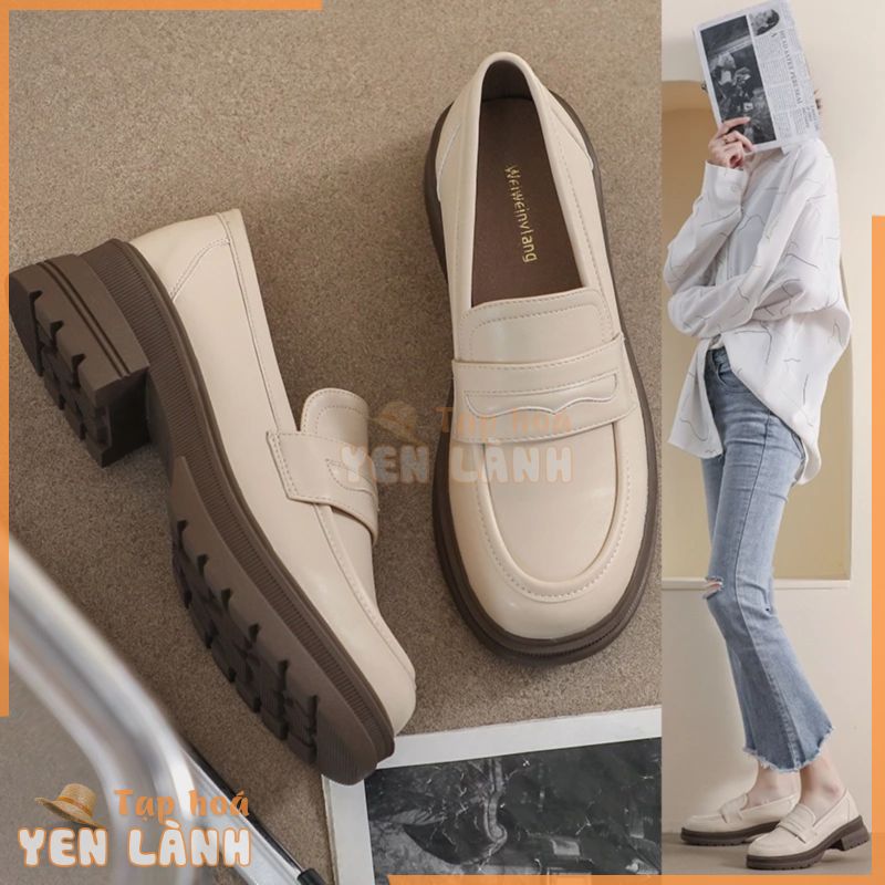 Giày Da Đế Dày Mềm Mại Thoải Mái Phong Cách Anh Quốc Cổ Điển Dành Cho Nữ Size 34-42