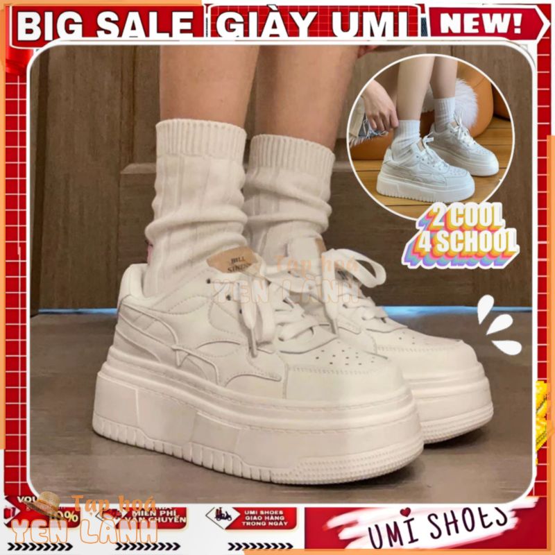 [LOẠI 1-NOWSHIP] Giày Thể Thao Nữ SETCAO Màu Trắng Đế Cao 5cm Mới Buộc Dây Hot Hàn Quốc Thời trang đi học đẹp xinh