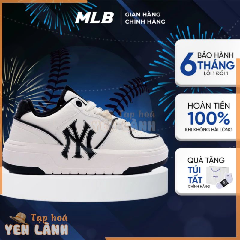 [ FULLBOX HIDDENTAG ] Giày MLB Chunky Liner NY Màu Đen Trắng Chính Hãng. Giày Thể Thao Nam Nữ Độn Đế Chính Hãng