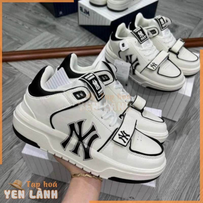 Giày thể thao MLB Chunky Liner Mid Basic New York Yankees, Chunky NY cao cổ quai dán đen trắng 2023 full size 36_43