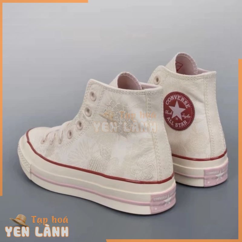 OFF WHITE Converse Giày Thể Thao Cao Cổ Thêu Hoa Phong Cách Trung Quốc Cho Nam Và Nữ Mã 1434