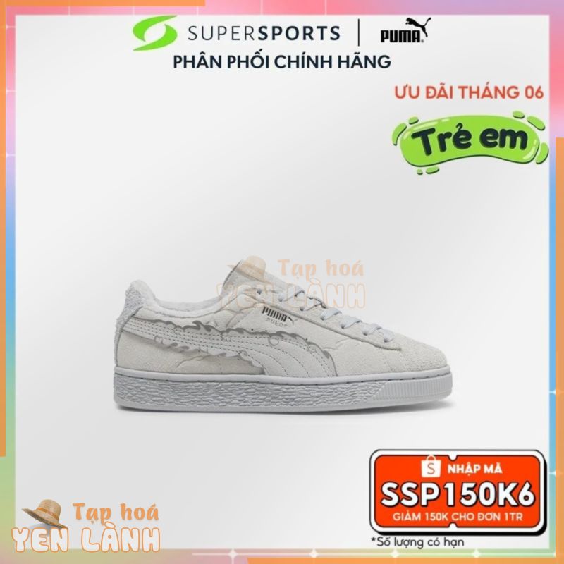 [Mã SSP150K6 giảm 150K đơn 1TR] Giày sneaker trẻ em Puma Suede 3 One Piece Junior Feather Platin – 39672001