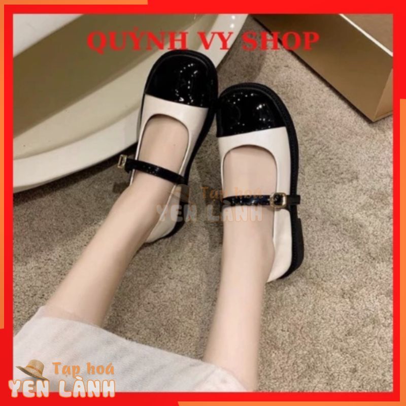 Giày bup bê nữ FREE SHIP, giày oxford mũi vuông da bóng siêu đẹp mã 28