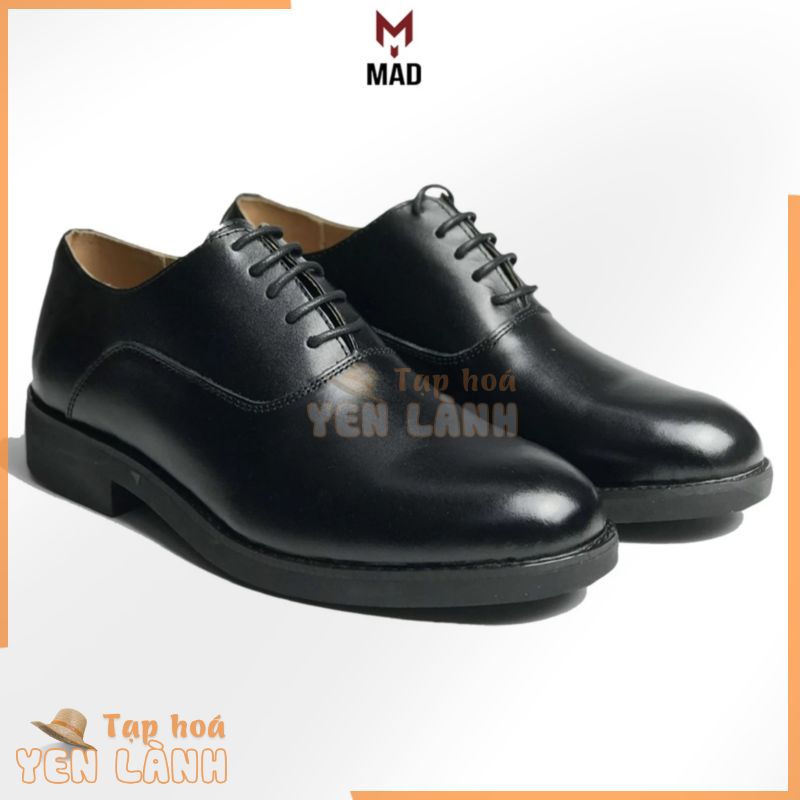 Giày công sở nam Plain Oxford MAD Black 01 buộc dây chính hãng cao cấp da bò nhập khẩu uy tín chất lượng tốt