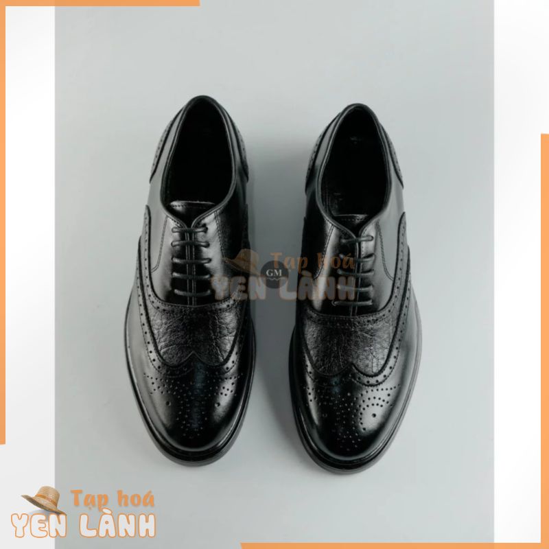 Giày Tây Nam Da BÒ Cao Cấp GUMEN OXFORD Wingtip CS008 Đế Khâu Toàn Bộ Cao Su Đúc Nguyên Khối