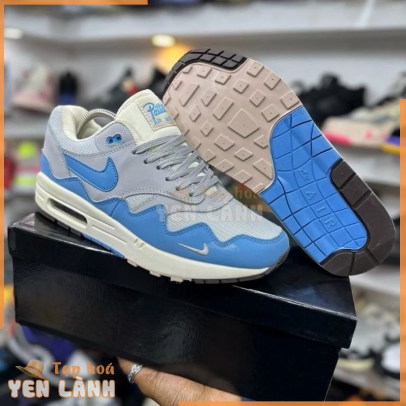 Shop Smart Air Max 1 Giày thể thao màu xanh Pata nam nữ giày thông thường mát mẻ