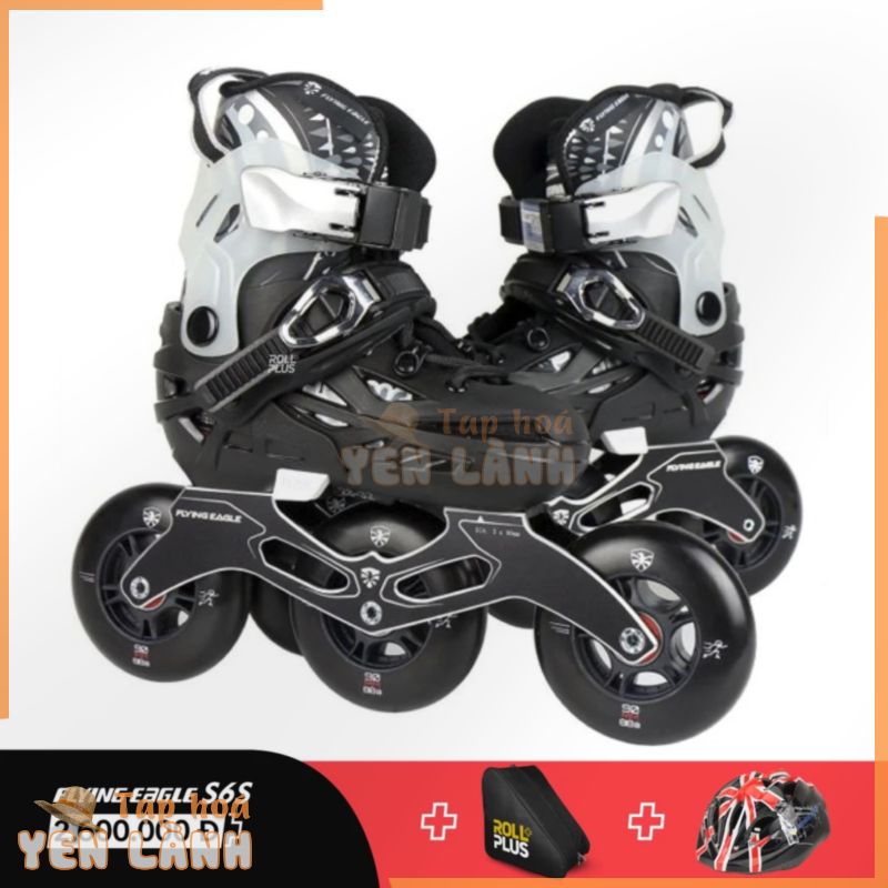 Combo giày patin 3 bánh trẻ em và bộ bảo hộ chính hãng Flying Eagle S6 Speed