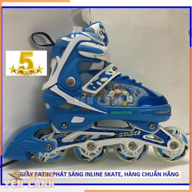 Giầy Patin Phát Sáng INLINE SKATE, Hàng Hãng, Chất Lượng 5 Sao,(Xanh, Đỏ, Hồng, Tím)