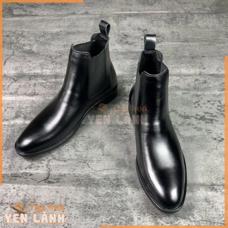 Giày chelsea boots Beman BMB02, giày bằng da nappan nhập khẩu cao cấp, phủ nano chống nước, đế boots tăng chiều cao