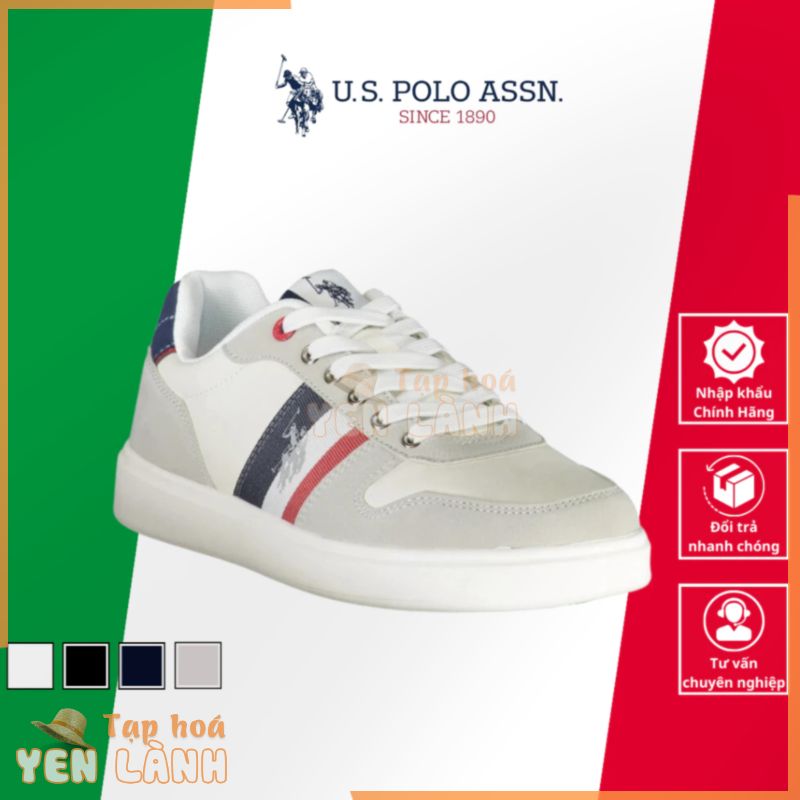 Giày Thể Thao Nam Cao Cấp U.S. Polo Assn. Màu Trắng Nhập Khẩu Chính Hãng Từ Ý_ROKKO00