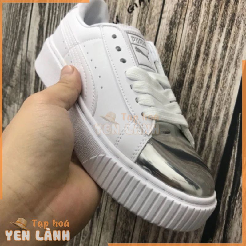 NEW Giày puma trắng mũi bạc