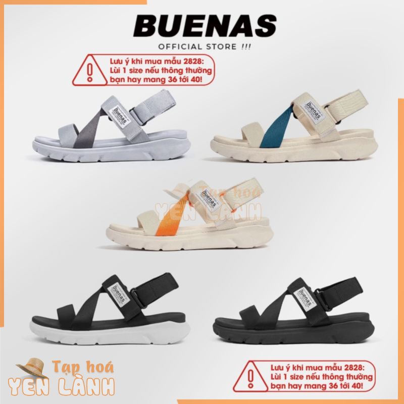 Giày sandal 2828 quai hậu nam nữ Buenas Alpha đi học đế cao 3cm