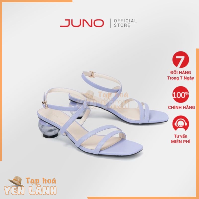 Giày Sandal 5cm Nữ Thời Trang JUNO Quai Chéo Gót Trong Suốt Có Màu SD05085