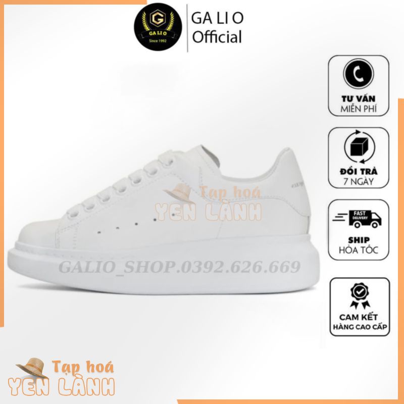 [ Chính Hãng ] Giày mcqueen màu trắng thể thao nam nữ alexander mc queen full trắng đế tăng chiều cao unisex GALIO_SHOP