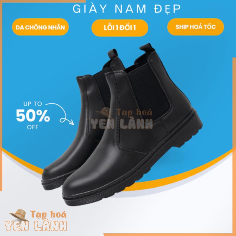 Giày Chelsea Boots Classic Retro nam, giay nam đế tăng chiều cao form dáng công sở