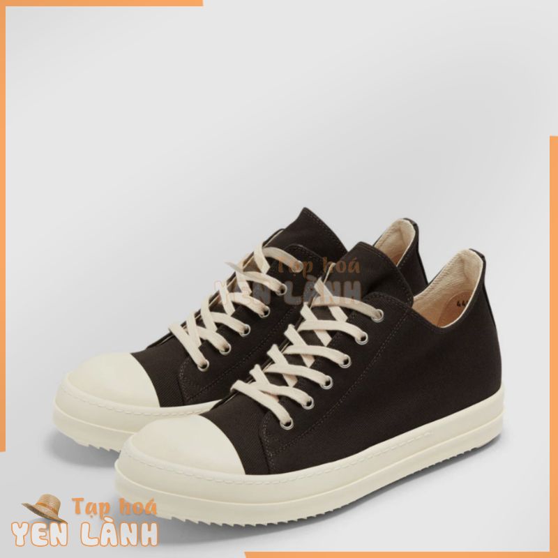 Giày Rick Owen Phlegethon Low – Giày Sneaker RO Vintage Trắng Đen Từ Vải Canvas Cao Cấp Cổ Thấp Full Size Nam Nữ