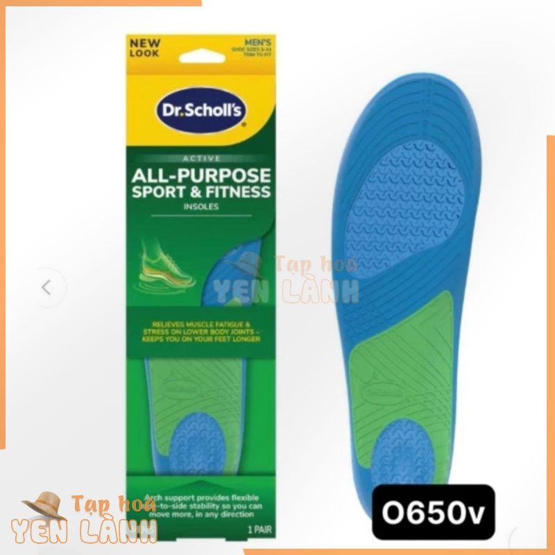 Lót giày thể thao, tập Gym, đạp xe, Dr.choll’s nhập khẩu Mỹ | All-Purpose Sport & Fitness Insoles Dr.sholl’s