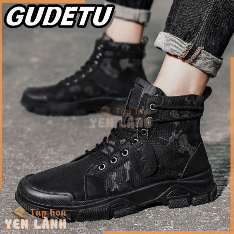 GUDETU  Giày Bốt camo Nam Mới. Doc Martens bình thường Hợp Thời Trang Nam. Giày Bốt Sa Mạc Cổ Điển Cho Nam