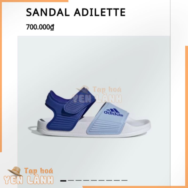 (NEW – CHÍNH HÃNG VN) GIÀY TRẺ EM ADIDAS SANDAL ADILETTE MÀU XANH TRẮNG