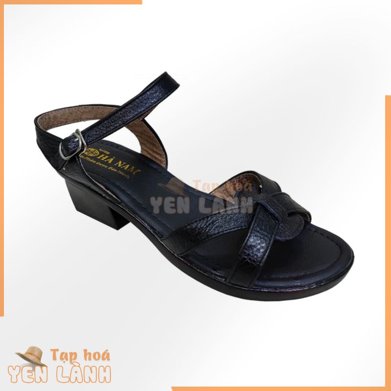 Giày Sandal nữ cao gót 5cm HÀ NAM da bò thật thời trang cao cấp  DNU2128