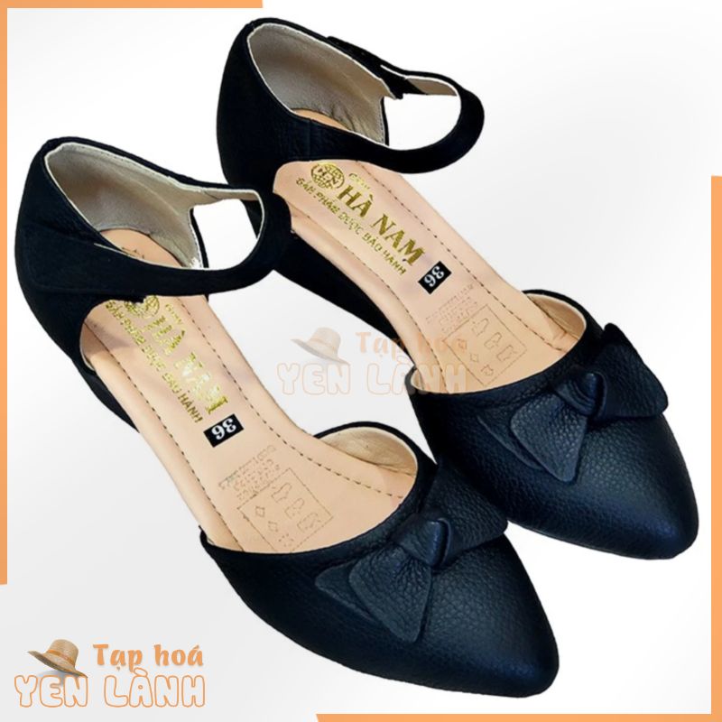 Giày sandal nữ đế xuồng 5cm HÀ NAM thời trang da bò thật cao cấp DNU2021