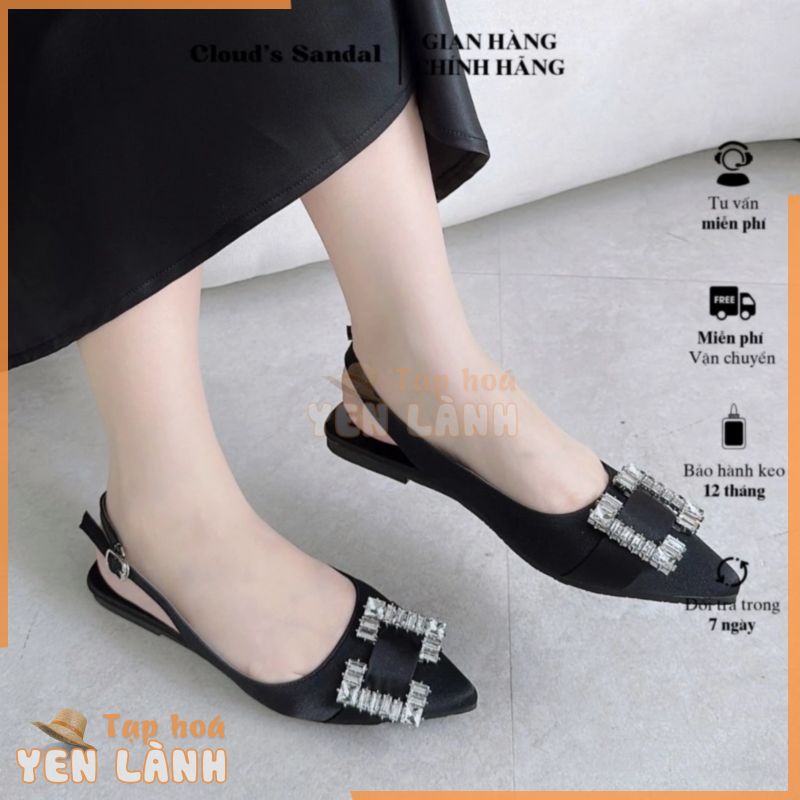 Giày bệt mũi nhọn đính đá quai hậu kiểu dáng sang trọng dành cho nữ Cloud’s Sandal