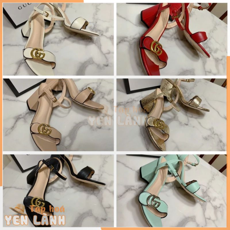 Gucci Hot Style Six Là Tùy Chọn Giày Cao Gót Cổ Điển Từ Băng Sandal Thô Với Giày Cao Gót 7cm Cổ Điển Thanh Lịch Thoải Mái Độ Bền Joker