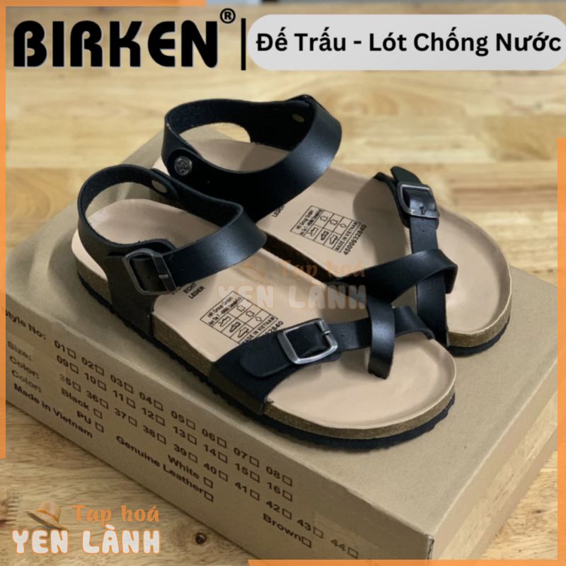 PUK14 – Giày sandal quai hậu công sở xỏ ngón nam nữ văn phòng chất liệu Đế trấu Birken da PU cao cấp Bioline