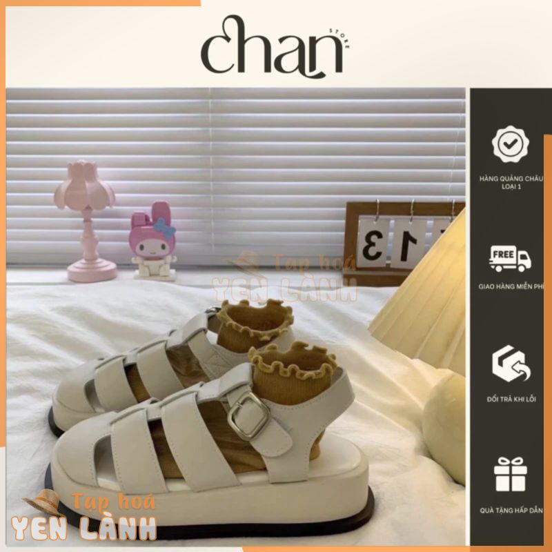 [Sẵn] Giày sandal rọ nữ quai cài phong cách anh quốc hàng quảng châu siêu xinh Q56