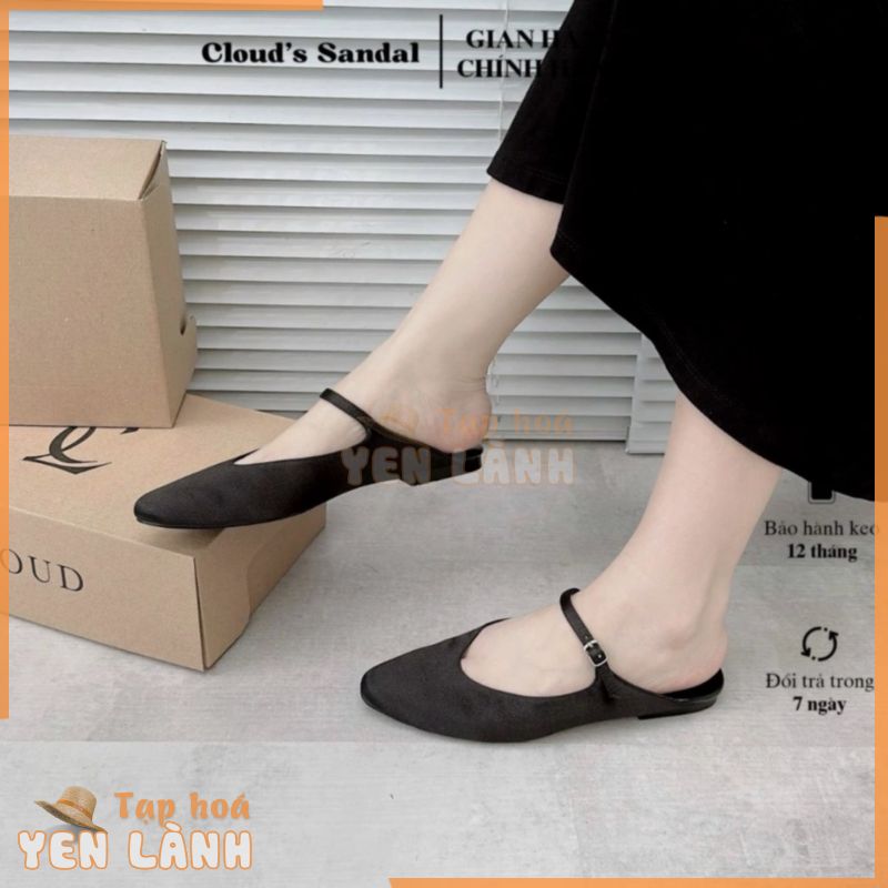 Giày bệt mũi bầu nhọn quai ngang mảnh mang êm chân Cloud’s Sandal