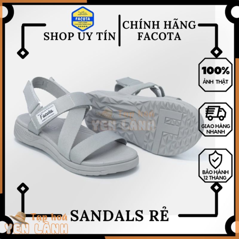 FACOTA | Giày Dép Sandal Nam, Nữ Unisex Thể Thao Xám Bạc Đi Học, Đi Chơi NN11