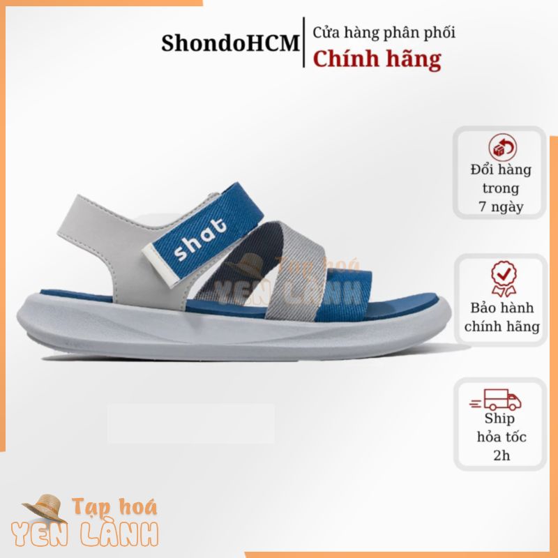 Giày Sandals Unisex Thời Trang Shat S2M Đế Xám Quai Xám Xanh S2M2323