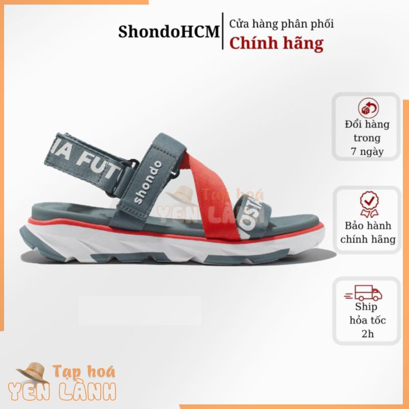 Giày sandal SHONDO F6 sport future xám đỏ F6S0026 Shondo chính hãng