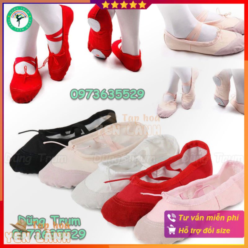 Giày múa bale bọc mũi da lộn chuẩn đẹp (Size 34 -> 44)