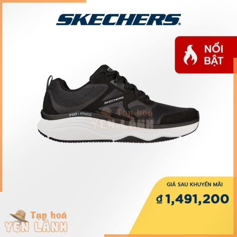 Skechers Nam Giày Thể Thao Đi Bộ Sport D’Lux Fitness walking Air-Cooled Memory Foam – 232357-BKW  (June_Live)