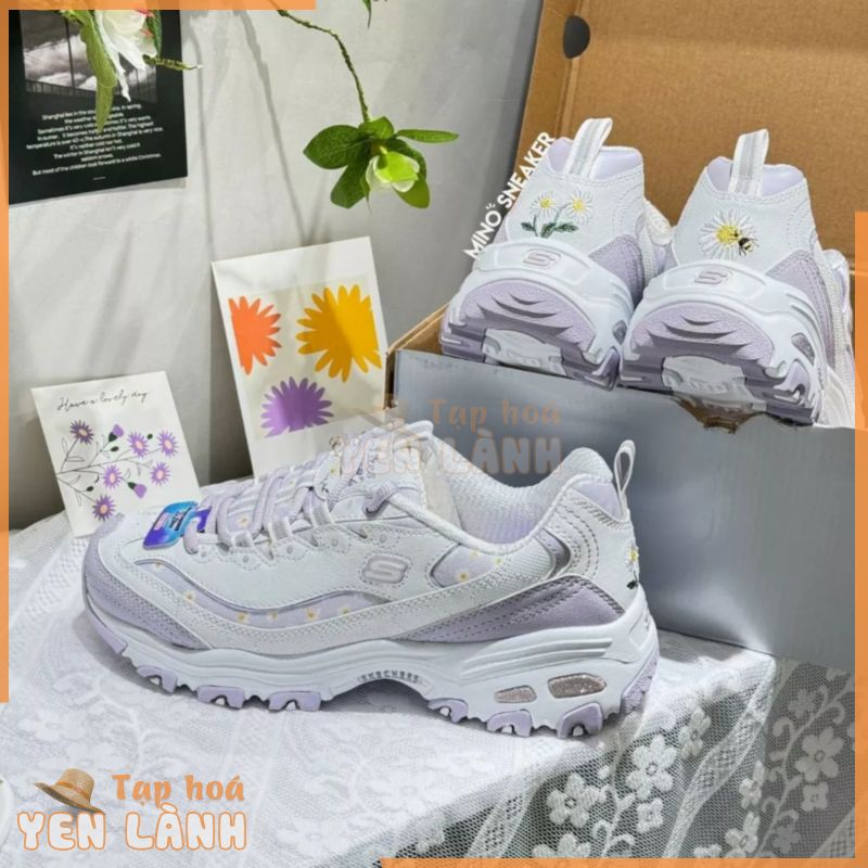 [CHÍNH HÃNG] Giày Skechers D’lites 1.0 Purple Daisy (896180-WLV)