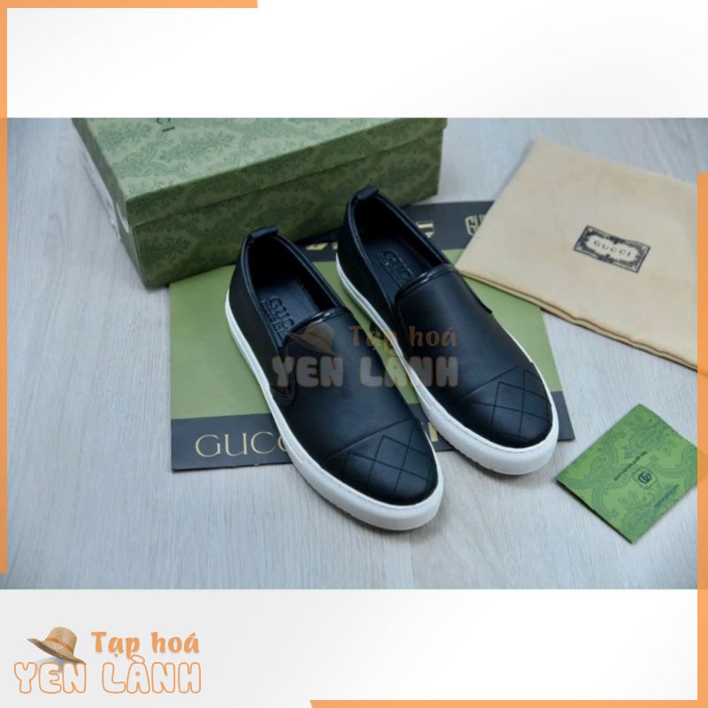 slip on Nam gucci ,da peu loại 1, đế khâu hách 3cm,trẻ trung,cá tính, bảo hành da đế 6 tháng