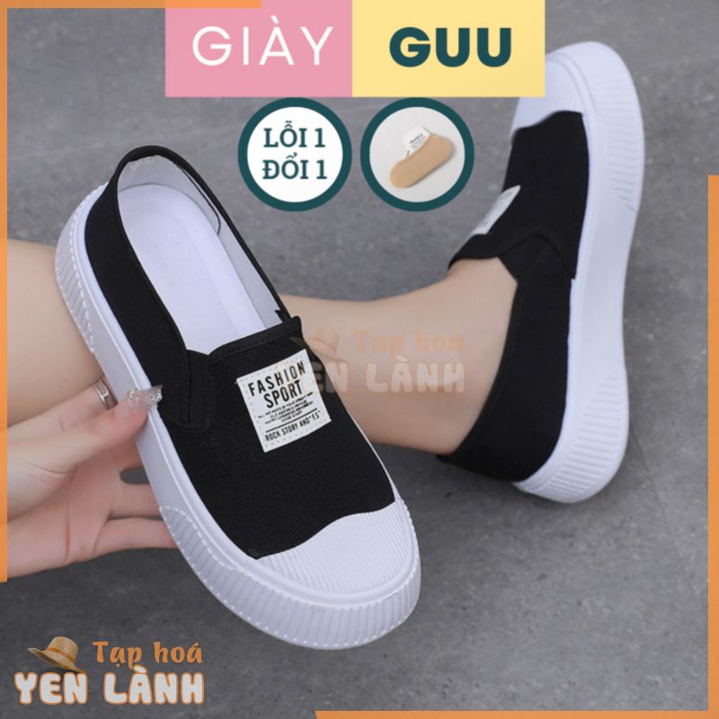 Giày lười nữ vải canvas màu đen phong cách Hàn Quốc| giày slip on nữ G8721