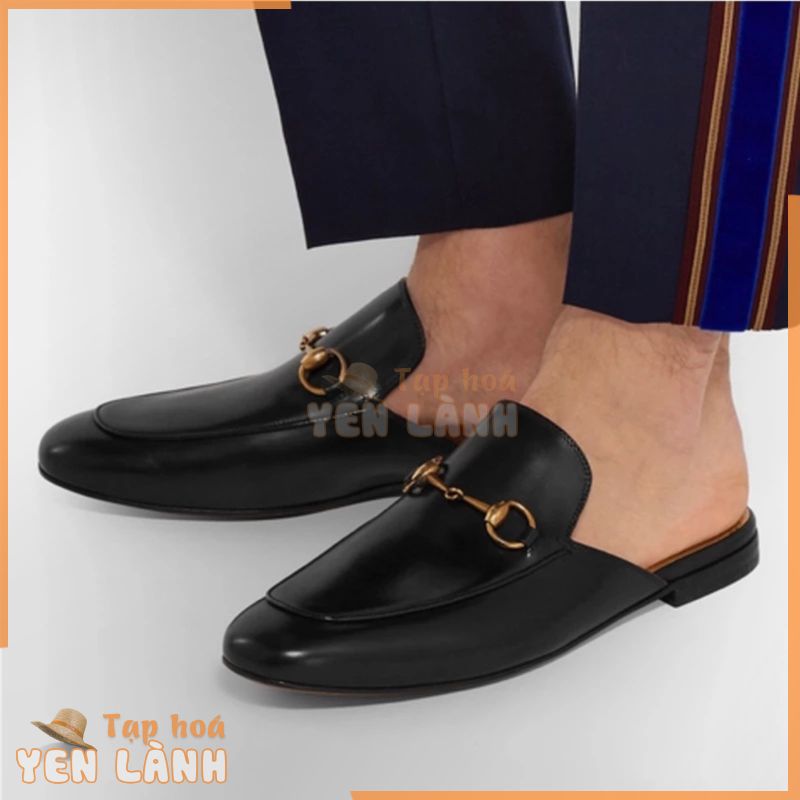 Hàng Có Sẵn!!!Giày Sục Gucci Dành Cho Nam Bản Cao Cấp Size 38-43 ,Sục Gucci Horsebit Leather Slipper Loafers Màu Đen