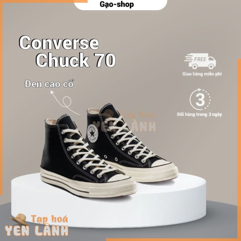 Giày thể thao nam nữ C.o.n.v.e.r.s 1970 (full box & biu) màu đen cổ thấp cao cổ, giày chuẩn size 36-43