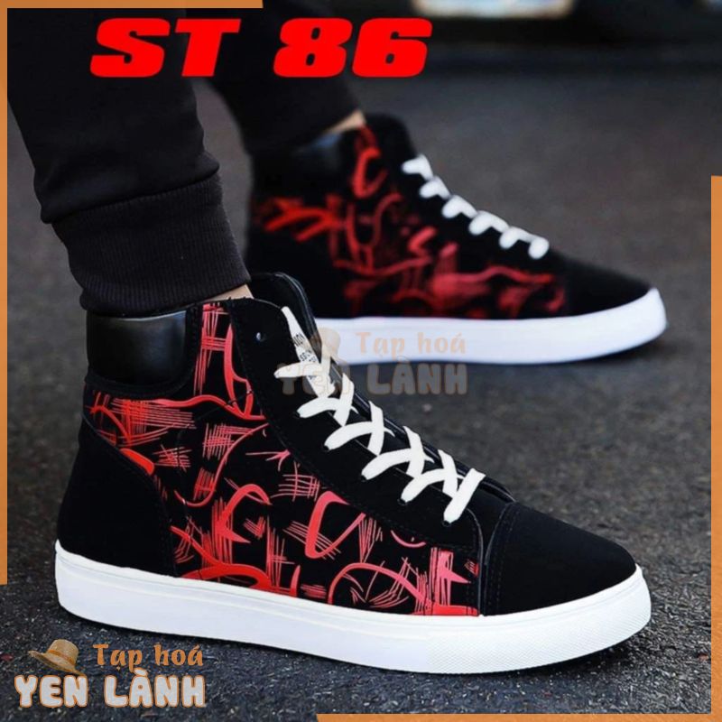 Giày Sneaker  Nam nữ hoa văn cổ cao (kèm ảnh thật)