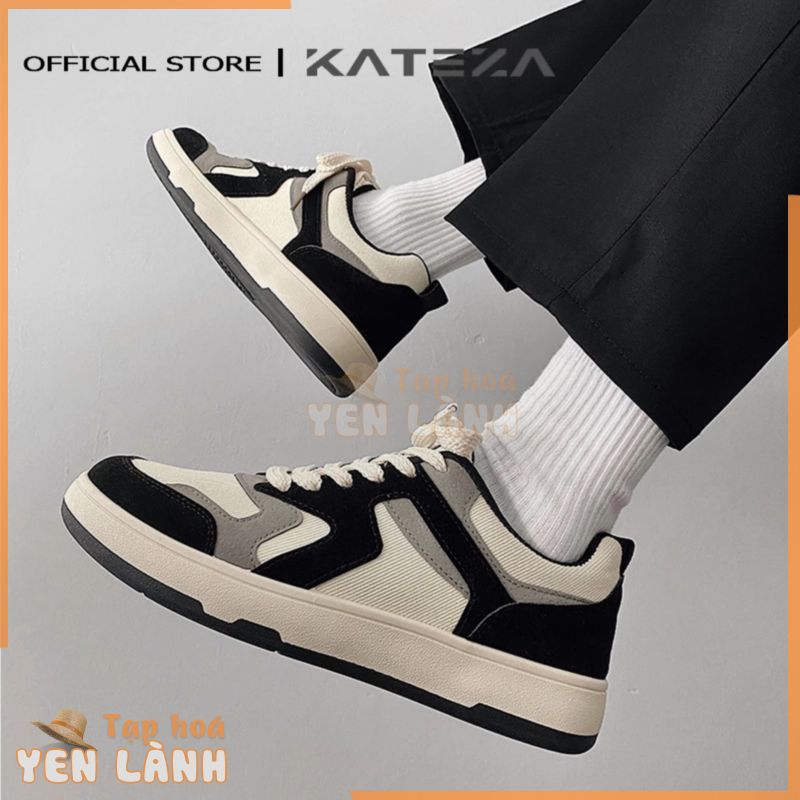 Giày nam sneaker đẹp vải canvas cao cấp kết hợp da lộn phong cách trẻ trung năng động, Giày thể thao nam KATEZAG58