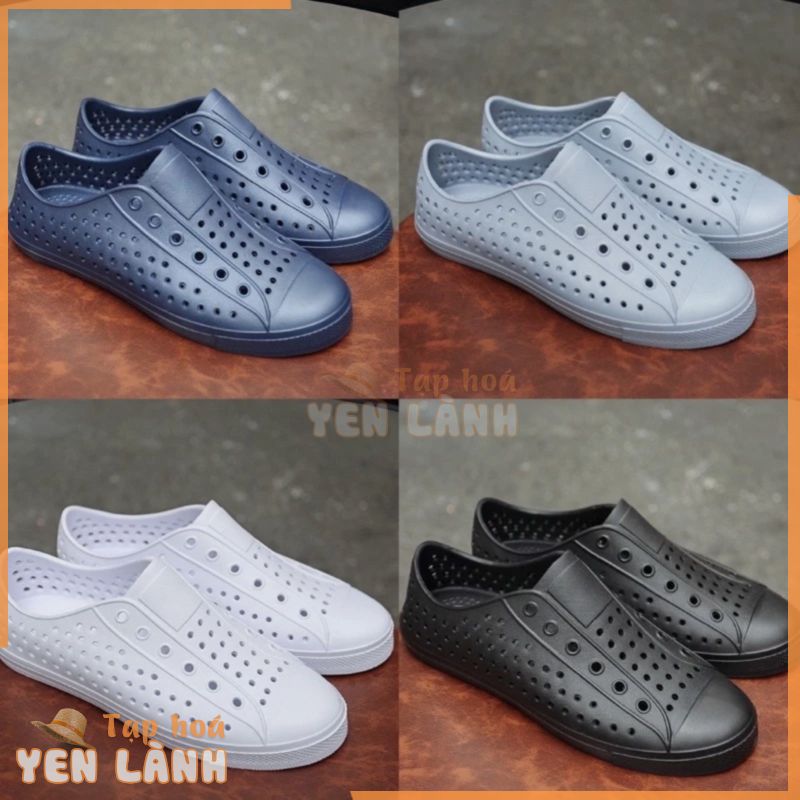 Giày nhựa lỗ nam đi mưa GL025 siêu nhẹ siêu mềm – Giày Sneaker nhựa đi mưa đi học , đi chơi , đi làm