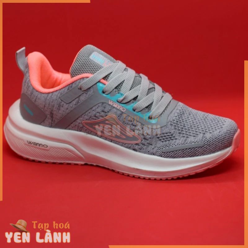 Giày sneaker nam nữ, giày wano Xám logo cam hàng xuất khẩu – bảo hành 12 tháng-Sản phẩm uy tín chất lượng